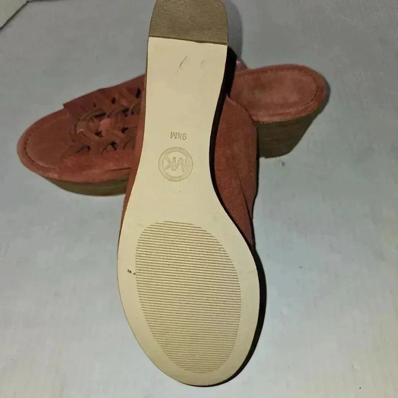 Michael Kors Westley Orange Suede Platform Open Toe Shoes SZ 9.5 - Picture 7 of 7